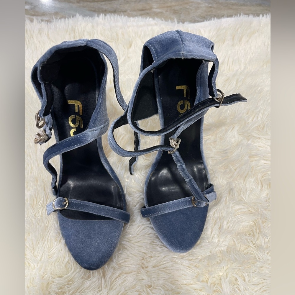 FSJ Blue Strappy Heels